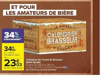 Carrefour Market Mont blanc calendrier de l’avent du brasseur offre