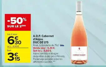 Carrefour Market Duc de lys a.o.p. cabernet d’anjou offre