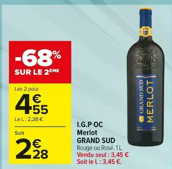 Carrefour Market Grand sud i.g.p oc merlot offre