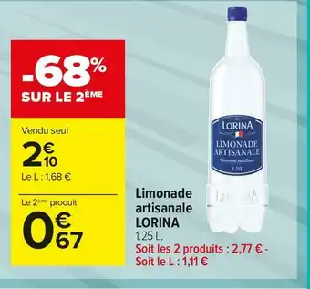 Carrefour Market Lorina limonade artisanale offre