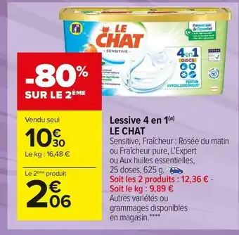 Carrefour Market Le chat lessive 4 en 1 offre
