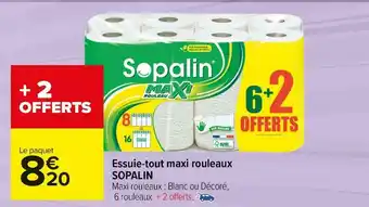 Carrefour Market Sopalin essuie-tout maxi rouleaux offre