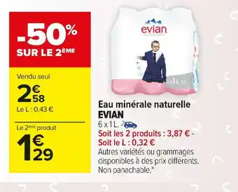 Carrefour Market Evian eau minérale naturelle offre