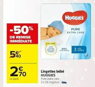 Carrefour Market Huggies lingettes bébé offre