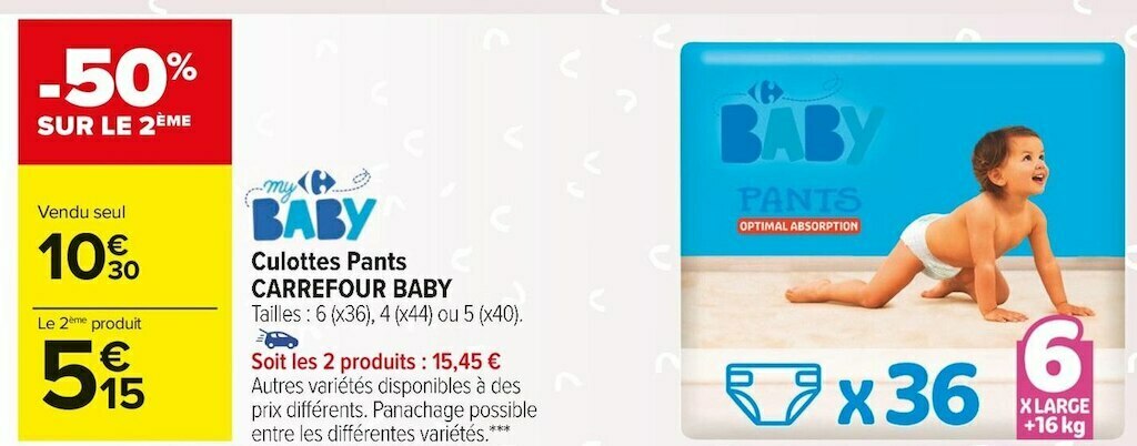 Promo Carrefour Baby Culottes Pants Chez Carrefour Market