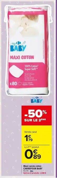 Carrefour Market Carrefour maxi carrés coton offre