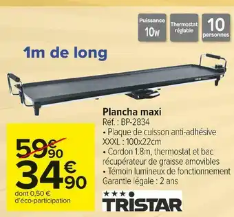 Carrefour Market Tristar plancha maxi offre