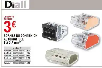 Brico Dépôt Diall bornes de connexion automatique 1 à 2,5 mm² offre