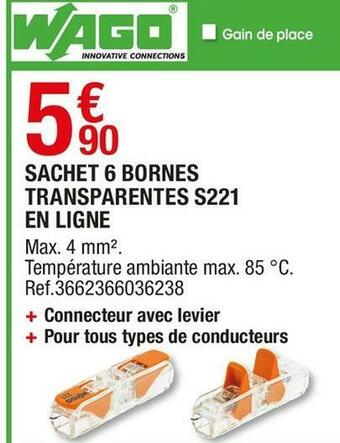 Wago sachet 6 bornes transparentes s221 en ligne
