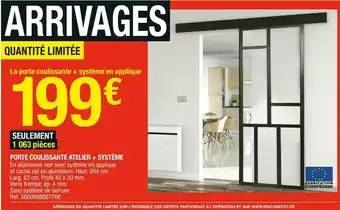 Brico Dépôt Porte coulissante atelier + système offre