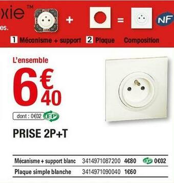 Brico Dépôt Legrand prise 2p+t offre