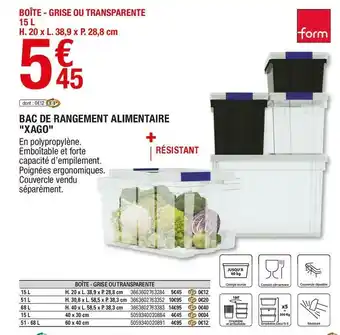 Brico Dépôt Bac de rangement alimentaire "xago" offre