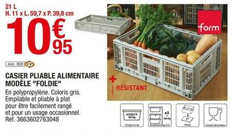 Brico Dépôt Casier pliable alimentaire modèle "foldie" offre