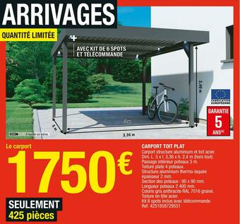 Brico Dépôt Carport toit plat offre
