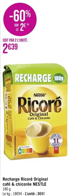 Géant Casino NESTLE Recharge Ricoré Original café & chicorée offre