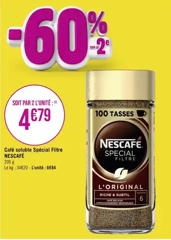 Géant Casino NESCAFÉ Café soluble Spécial Filtre offre