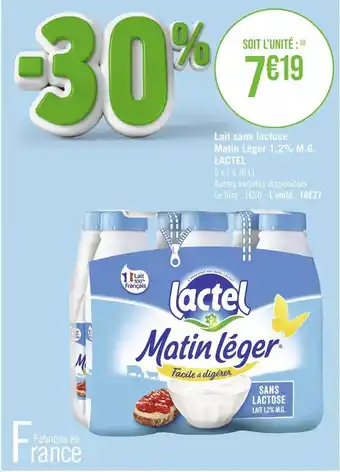 LACTEL Lait sans lactose Matin Léger 1,2% M.G