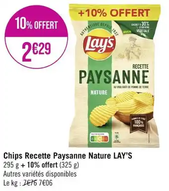Géant Casino LAY’S Chips Recette Paysanne Nature offre