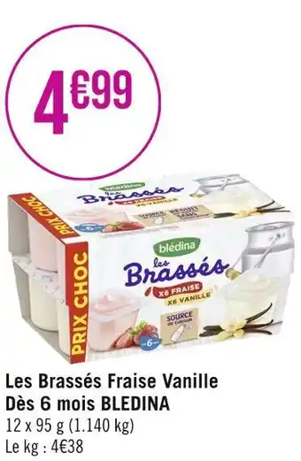 Géant Casino BLEDINA Les Brassés Fraise Vanille Dès 6 mois offre