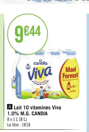 CANDIA Lait 10 vitamines Viva 1.0% M.G
