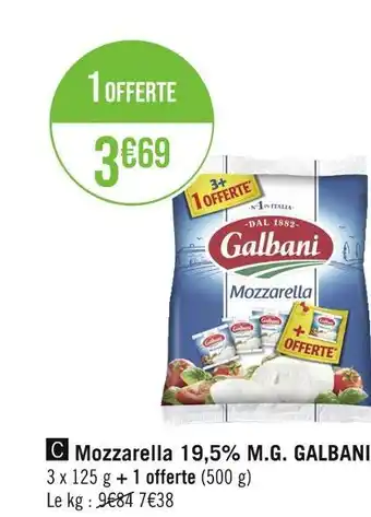 Casino Supermarchés GALBANI Mozzarella 19,5% M.G offre