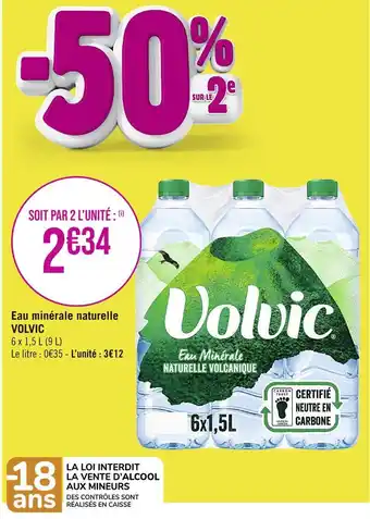 Casino Supermarchés VOLVIC Eau minérale naturelle offre