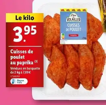 Lidl Cuisses de poulet au paprika offre