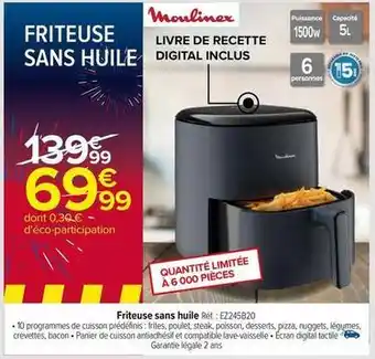 MAC Cosmetics Moulinex - friteuse sans huile ez245b20 offre