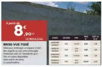 Bricomarché BRISE-VUE TISSÉ offre