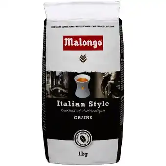 Auchan Café Grains Italian Style Malongo offre