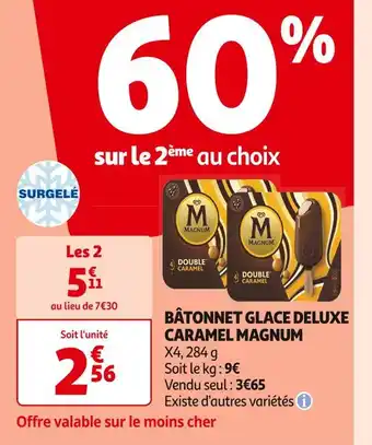 Auchan Supermarché MAGNUM BÂTONNET GLACE DELUXE CARAMEL offre