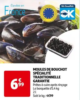Auchan Supermarché Mr Goodfish MOULES DE BOUCHOT SPÉCIALITÉ TRADITIONNELLE GARANTIE offre