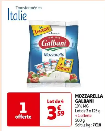 Auchan Supermarché GALBANI MOZZARELLA offre
