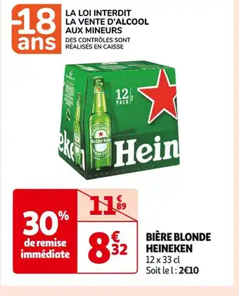 Auchan Supermarché HEINEKEN BIÈRE BLONDE offre