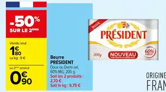 Carrefour Contact Beurre PRÉSIDENT offre