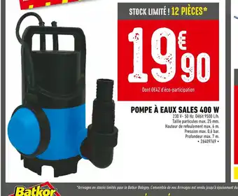 POMPE À EAUX SALES 400 W
