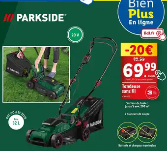 Lidl Tondeuse sans fil offre