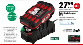 Lidl Batterie et chargeur 20 V offre