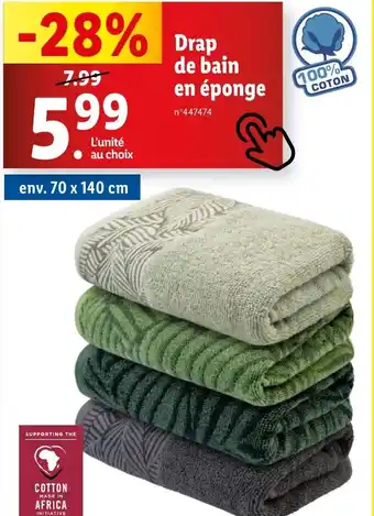 Lidl Drap de bain en éponge offre