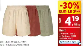 Lidl Short offre