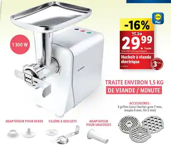 Lidl Hachoir à viande électrique offre