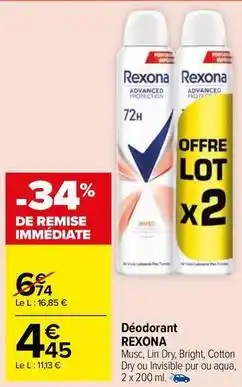 Carrefour City Rexona - déodorant offre