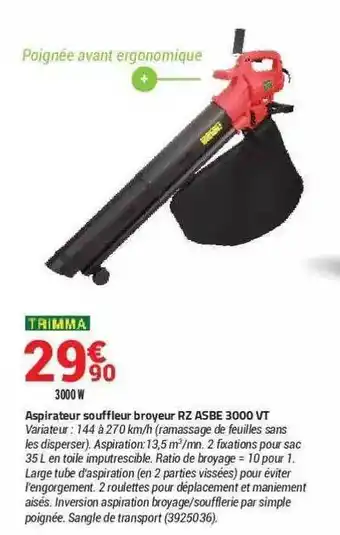 Bricorama Aspirateur Souffleur Broyeur Rz Asbe 3000 Vt Trimma offre
