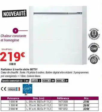 Radiateur à Inertie Sèche Betsy