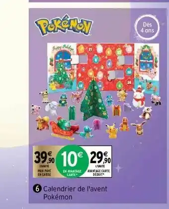 Intermarché Calendrier De L'avent Pokémon offre