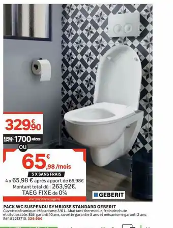 Pack Wc Suspendu Symbiose Standard Geberit