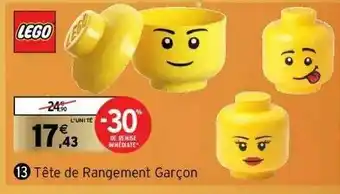 Intermarché Tête De Rangement Garçon Lego offre
