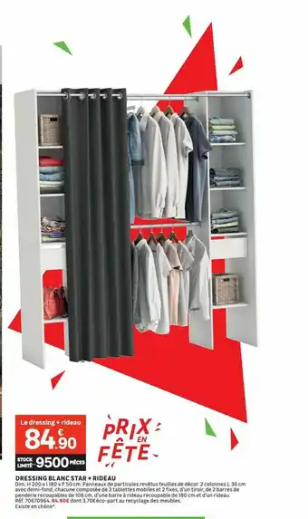 Leroy Merlin Dressing Blanc Star + Rideau offre