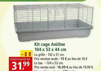 Maxi Zoo Kit Cage AniOnE 104 X 53 X 44 Cm offre