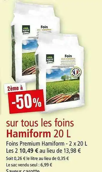 Maxi Zoo Foins Hamiform 20 L offre